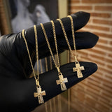 ¡¡Oferta!! Cadena Cubana 1.6gr/60cm -- Dije Cristo 0.5gr/1.8cm Diamantado Oro Amarillo