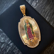 Dije Virgen Guadalupe 18.6gr/6.7cm Circon Verde Oro Amarillo