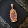 Dije Virgen Guadalupe 9.6gr / 4.8cm Circones Azules Fucsias Blancos Oro Rosa