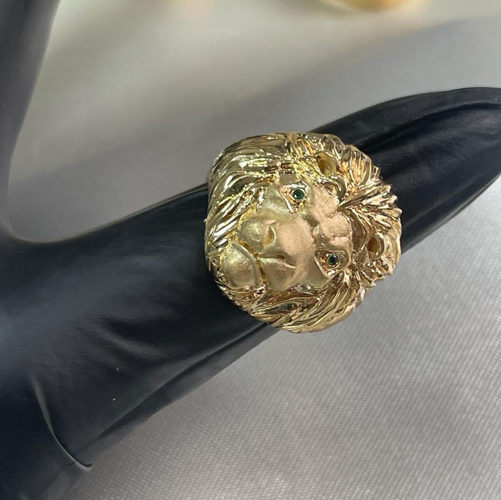 Anillo León 14,9gr Arenado Oro Amarillo