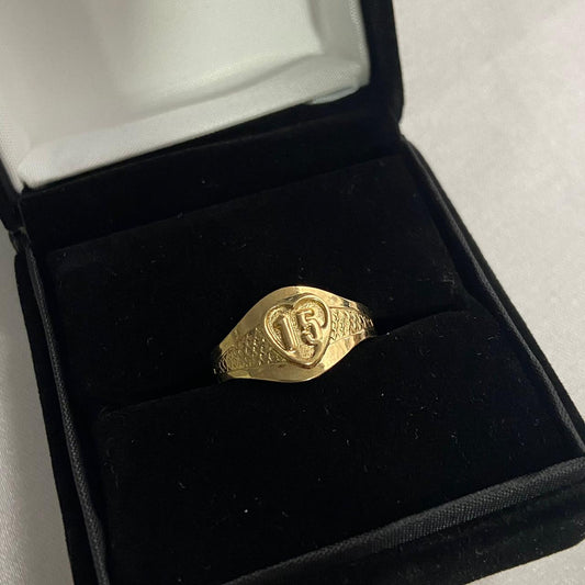 Anillo 15s Corazón 1.7gr-T6 1/4 Oro Amarillo