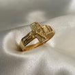 Anillo Cristo INRI 3.4gr-T9 3/4 Texturizado Oro Amarillo*