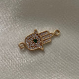 Herraje Mano Hamsa 0.95gr/2cm Circones Blancos Verde Oro Amarillo