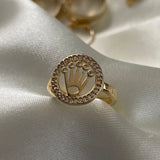 Anillo Rx 2.9gr-T6 1/4 Circones Blancos Oro Amarillo