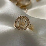 Anillo Rx 3.05gr-T6 1/2 Circones Blancos Oro Amarillo*