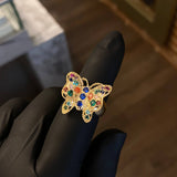 Anillo Mariposa 6.05gr T6 3/4 Circones Colores Oro Amarillo Nac.Esp.*