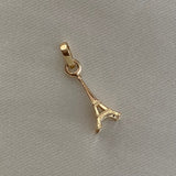 Dije Torre Eiffel 0.9gr/2.1cm Soplado Oro amarillo