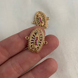 Herraje Virgen Guadalupe 4.5gr/1.9cm Circones Verdes Rosa Blancos Oro Amarillo*