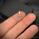 Dije Corazon 0.6gr/1.8cm Circones Azules Oro Amarillo*