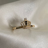 Anillo Corona 15's 2.35gr-T9 Circones Negros Blancos Oro Amarillo