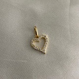 Dije Corazon Silueta 0.8gr Circones Blancos Oro Amarillo*