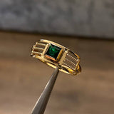 Solitario 1.65gr-T8 Anillo Circon Verde Oro Amarillo