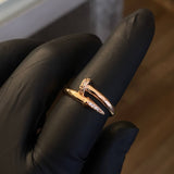 Anillo Clavo 2.45gr-T8 Circones Blancos Oro Rosa*