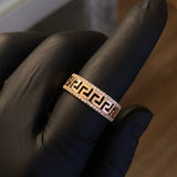 Anillo Tribal 3.6gr-T8 Circones Blancos Oro Rosa*