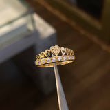 Anillo Tiara 15s 2.5gr-T8 1/4 Circones Blancos Oro  Amarillo