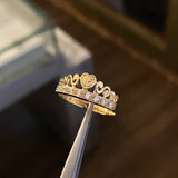 Anillo 15s Tiara 2.5gr-T7 3/4 Circones Blancos Oro  Amarillo