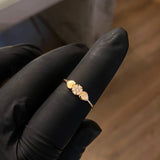 Anillo AS de Corazones 1.55gr- T6 3/4 Circones Blancos Oro Amarillo