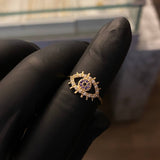 Anillo Ojo Mistico 1.6gr-T5 3/4 Circones Blancos Violeta Negros Oro Amarillo