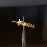 Anillo Estrella Fugaz 1.55gr-T7 3/4 Circones Blancos Oro Amarillo