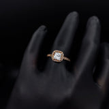 Anillo Solitario Halo 2.9gr T7-1/2 Circones Blancos Oro Amarillo#