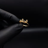 Anillo Tiara 1.9gr T6 Circones Blancos Oro Amarillo#