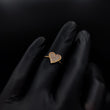 Anillo Corazon 1.8gr T6-1/4 Cirocnes Blancos Oro Amarillo#