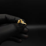 Anillo Corazon Hondulado  2.6gr T7-1/4 Circones Blancos Oro Amarillo#