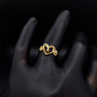 Anillo Corazon Hondulado  2.6gr T7-1/4 Circones Blancos Oro Amarillo#