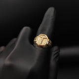 Anillo Sello Cristo 3.95gr T10 Mate Oro Amarillo*