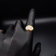 Anillo Sello 3.85gr-T12 3/4 Cuadrado Tres Oros Amarillo Blanco Rosa#