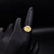 Anillo Sello Cristo 4.3gr T9-3/4 Mate Oro Amarillo#