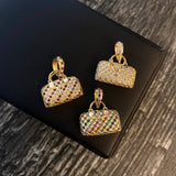 Dije Bolso LV 3.75gr / 2.4cm Circones Colores Oro Amarillo*