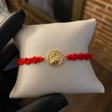 Pulsera Roja San Jose Cuencas Santas Oro Amarillo*