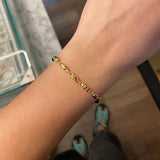 Pulsera Negra Adige Español Roca Oscura Oro Amarillo*