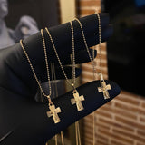 ¡¡OFERTA!! Set Cadena Militar 2.65gr/60cm Diamantada + Dije Cristo Cruz 0.6gr/1.8cm Diamantada Oro Amarillo