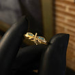 Anillo Mariposa 1.5gr- T7 1/4 Libelula Circones Celestes Oro Amarillo