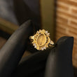 Anillo Virgen Milagrosa 3.0gr / T7 Circones Blancos Oro Amarillo