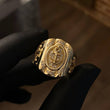 Anillo Ancla Victoriana 11.15gr T9 1/4 Circones Blancos Oro Amarillo*