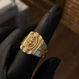 Anillo Ancla Victoriana 11.15gr T9 1/4 Circones Blancos Oro Amarillo*