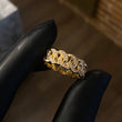 Anillo Cubano 8.7gr / T9 3/4 Circones Blancos Oro Amarillo*