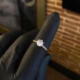 Solitario 1.9gr / T6 Anillo Circones Blancos Oro Amarillo