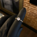 Solitario 1.5gr T5 1/4 Anillo Circones Blancos Oro Amarillo