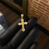 Dije Cristo Cruz 1.1gr / 3.4cm Mate Oro Amarillo