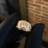 Anillo RX Corona 3.6gr T6 Circones Blanco Oro Amarillo