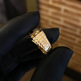 Anillo RX Corona 3.6gr T6 Circones Blanco Oro Amarillo