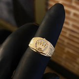 Anillo RX Corona 3.65gr T6 Circones Blancos Oro Amarillo