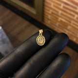 Dije Virgen Milagrosa 0.7gr / 1.5cm Circones Verdes Oro Amarillo