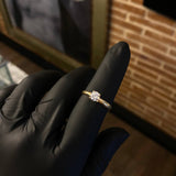 Solitario 1.85gr T7 1/2 Anillo Liso Circon Blanco Oro Amarillo