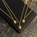 OFERTA!! Set Cadena Lazo 0.95gr/50cm + Dije Virgen Guadalupe 0.25gr/1.4cm Liso Oro Amarillo