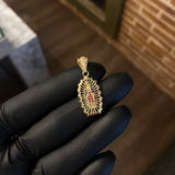 Dije Virgen Guadalupe 2.75gr / 3.2cm Circones Azules Fucsias Oro Amarillo